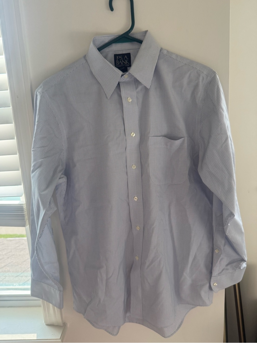 Men's Light Blue Check Dress Shirt